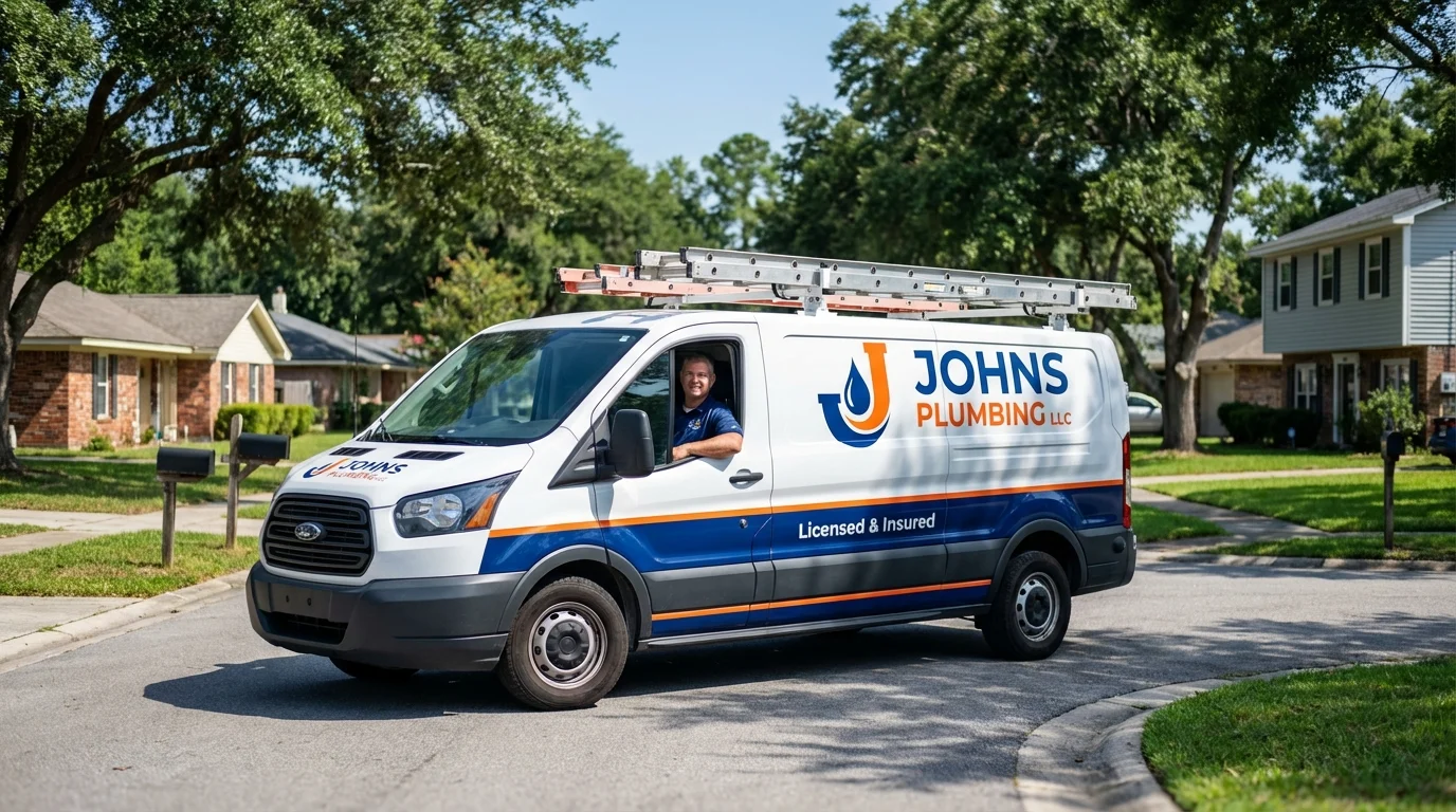 Johns Plumbing LLC service van in Shamokin Dam, PA