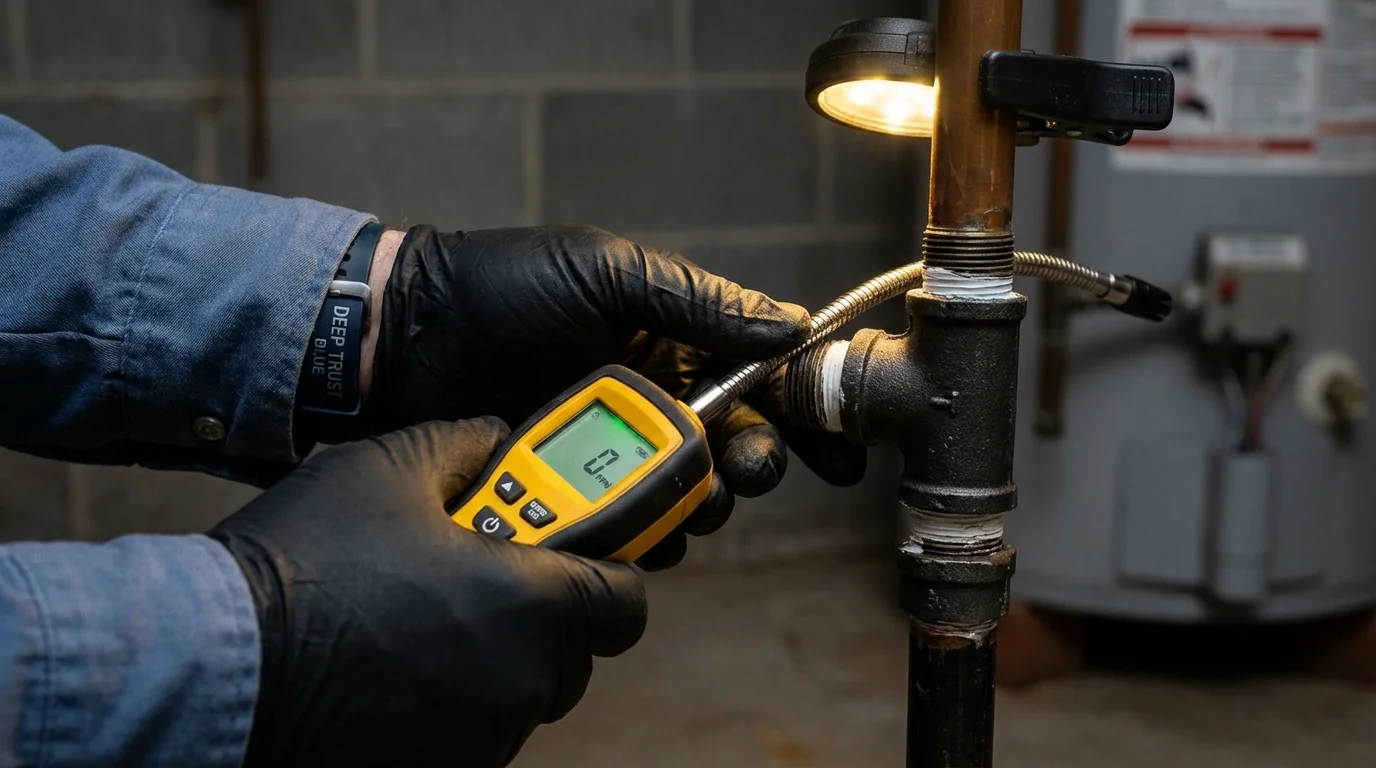 Gas leak detection with electronic sniffer by Johns Plumbing LLC in Shamokin Dam